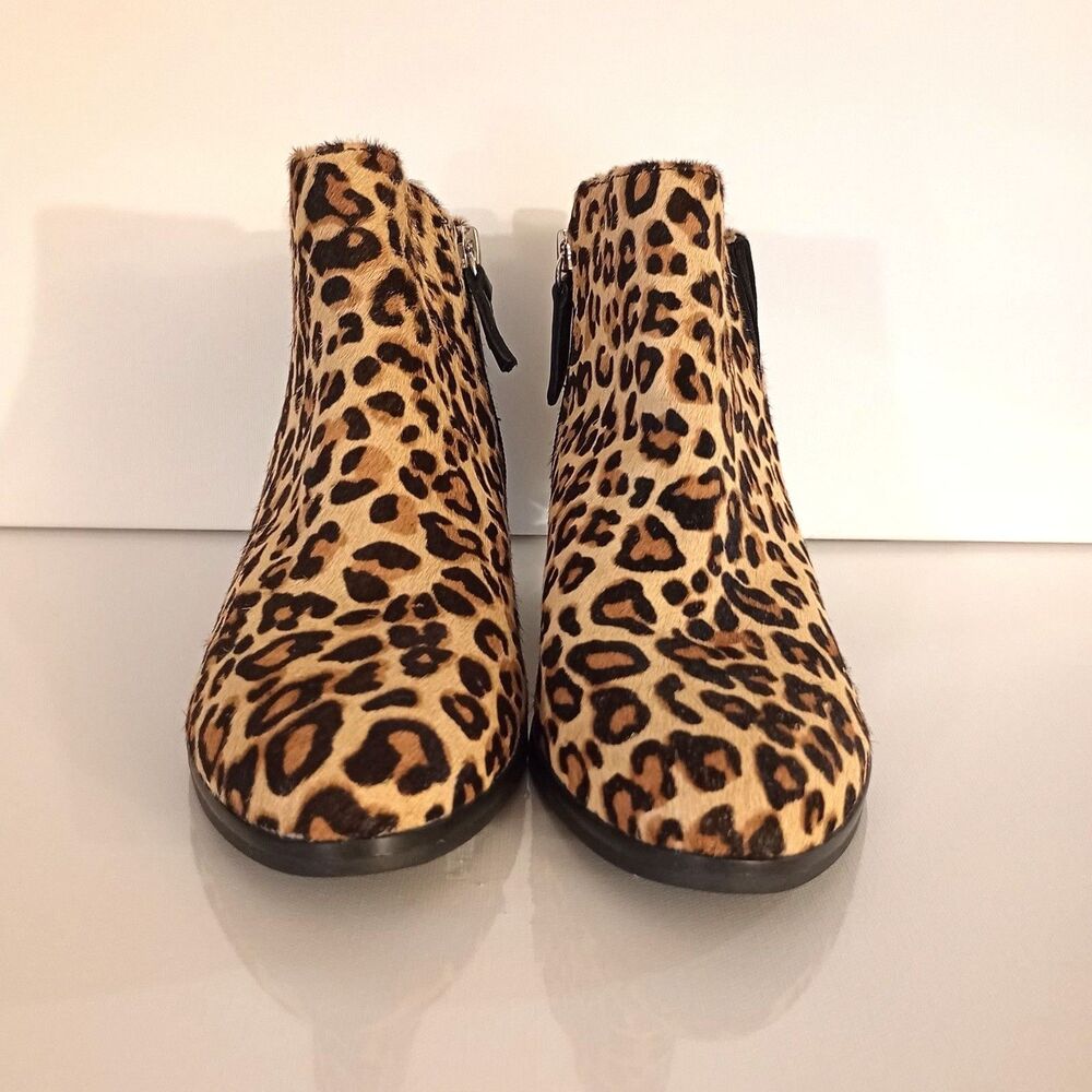 Dr. Scholl's Original Collection Largo Leopard Calf Hair Ankle Boots - Size 6